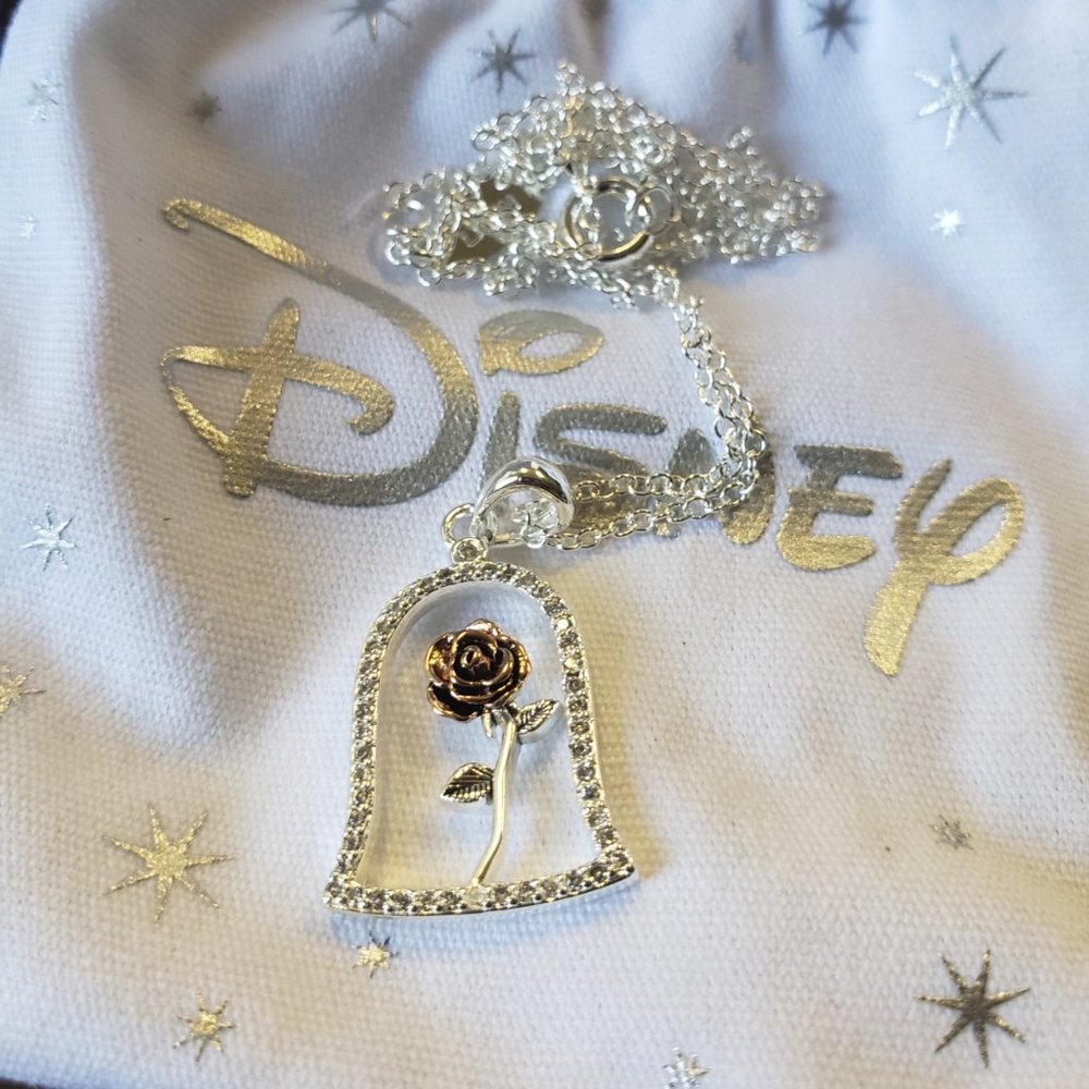 Disney Beauty & the Beast Enchanted Rose Necklace